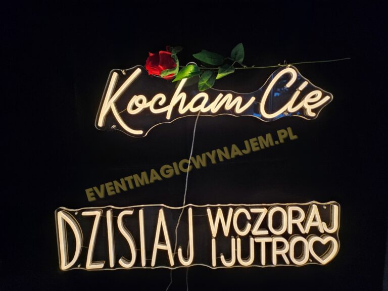 Neon Kocham Cię Dzisiaj wczoraj i jutro